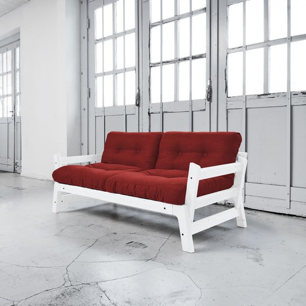 Kavč postelja Karup Step White/Passion Red