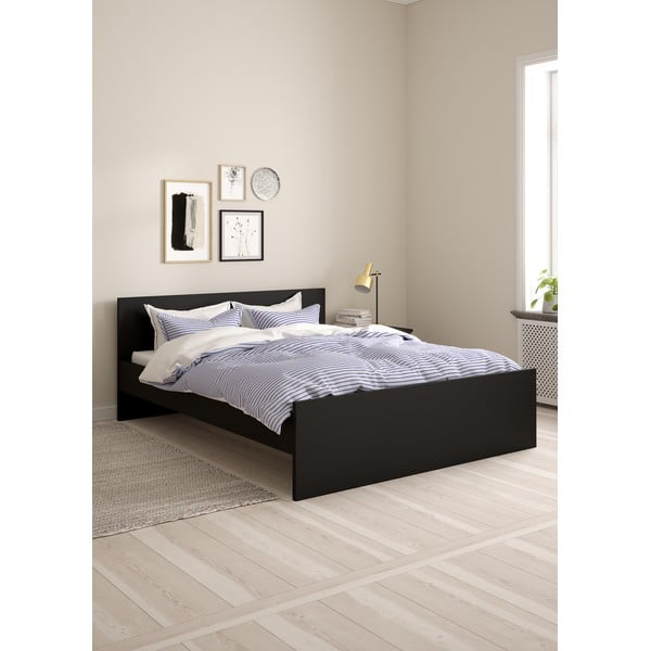 Črna zakonska postelja 160x200 cm Naia – Tvilum-image-1