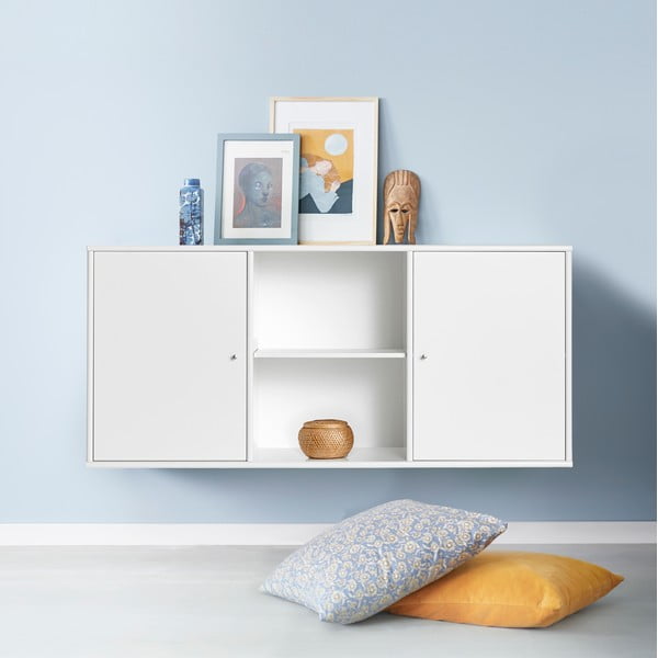 Bela nizka stenska komoda 133x61 cm Mistral – Hammel Furniture-image-1