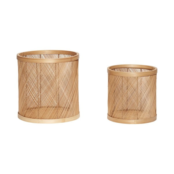 Komplet 2 košar za shranjevanje iz bambusa Hübsch Crismo