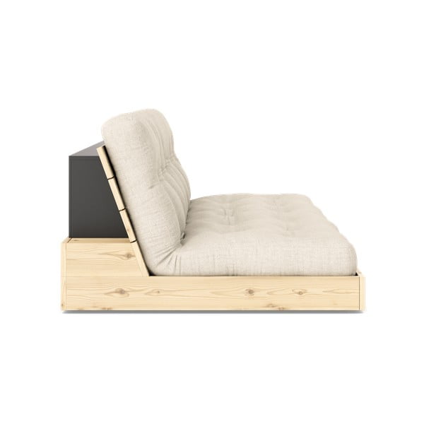 Siva/bež lanena raztegljiva sedežna garnitura 196 cm Base – Karup Design-image-3