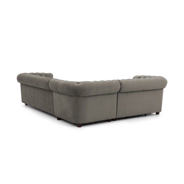 Siva žametna raztegljiva kotna sedežna garnitura (levi kot/v obliki črke L) York Blik – Ropez-image-3