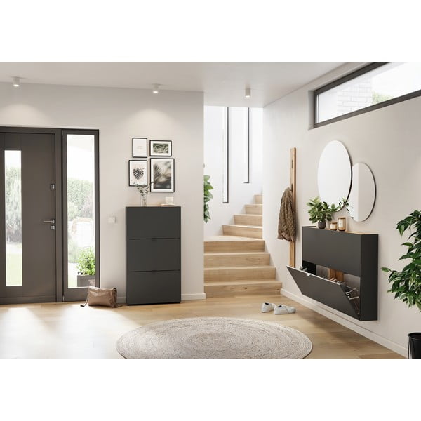 Antracitno siva preklopna omarica za čevlje 71x127x22 cm Ameca – Germania-image-4