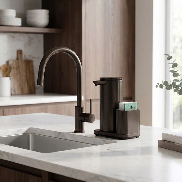 Kovinsko avtomatsko držalo za detergent v bronasti barvi – simplehuman-image-3