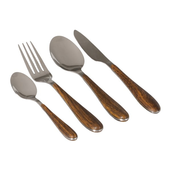 Rjav/srebrn pribor iz nerjavečega jekla 24 ks – Ixia-image-2