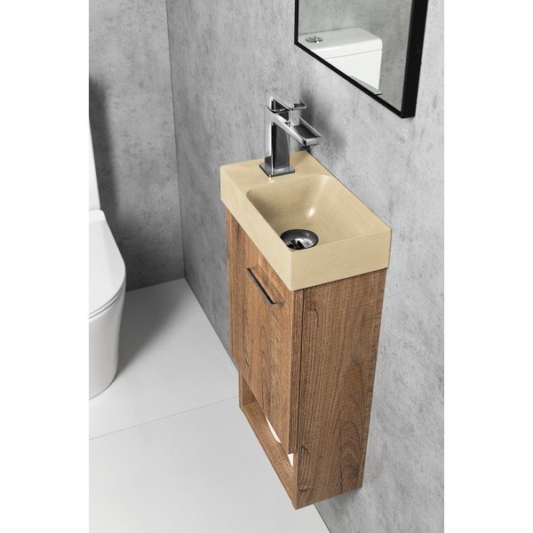 Kremno bel betonski manjši umivalnik 31x17 cm Piccolino – Sapho-image-3