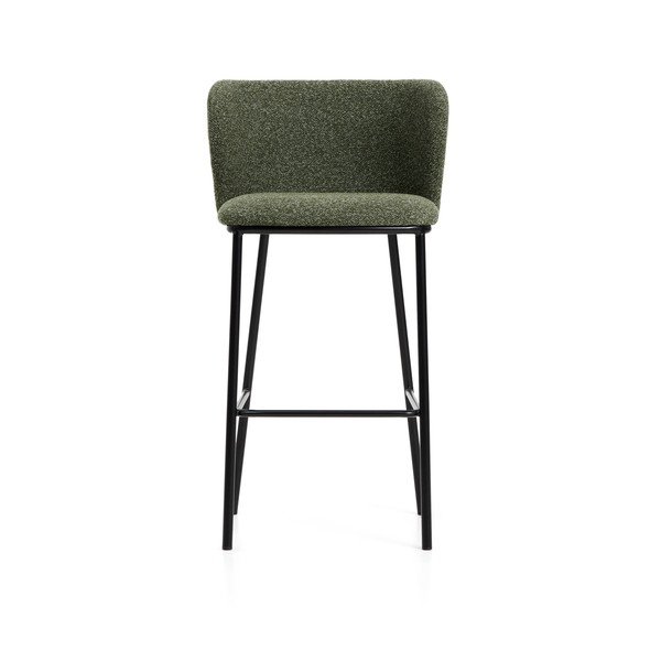 Temno zelen oblazinjen barski stol (višina sedeža 75 cm) Ciselia – Kave Home-image-3