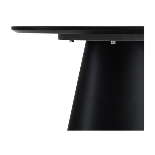 Črna/temno siva mizica z mizno ploščo v marmornem dekorju ø 60 cm Tango – Furnhouse-image-1