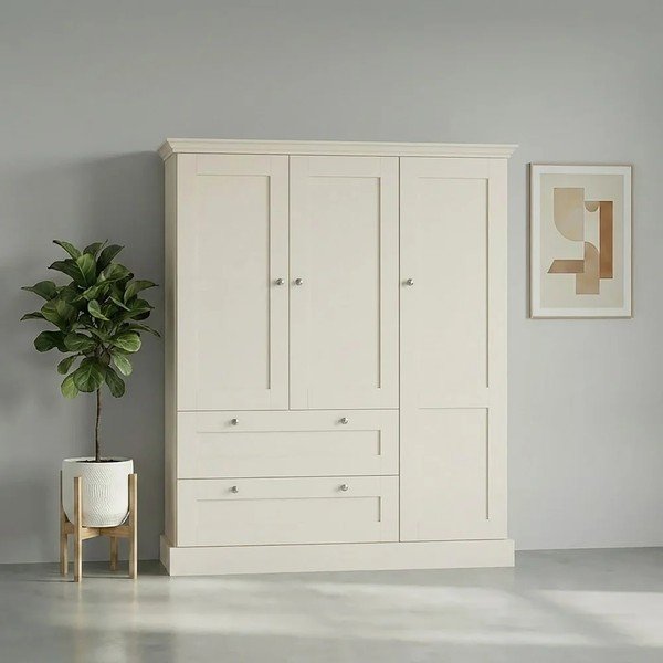 Bež omarica v mat dekorju 122x130x35 cm Binz – Støraa-image-1