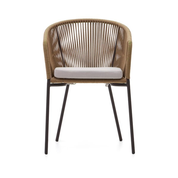 Bež kovinski/oblazinjen vrtni stol Yanet – Kave Home-image-2