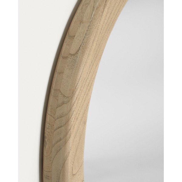 Stensko ogledalo z lesenim okvirjem ø 50 cm Alum – Kave Home-image-4