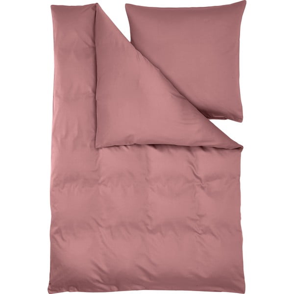 Rožnata bombažna satenska posteljnina 200x135 cm Comfort - Westwing Collection