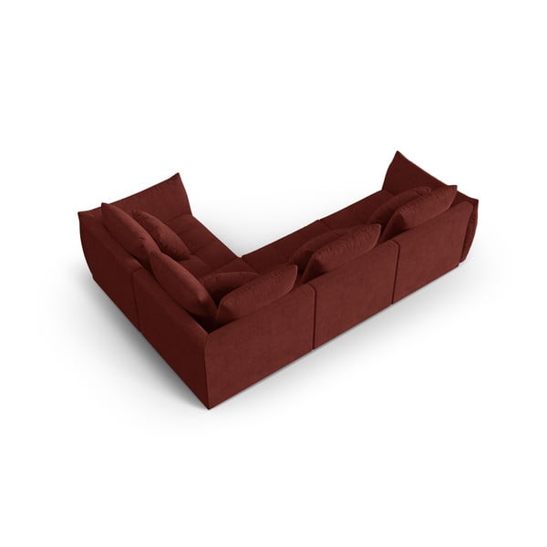 Rdeča kotna sedežna garnitura (desni kot/v obliki črke L) Bloom – Micadoni Home-image-3