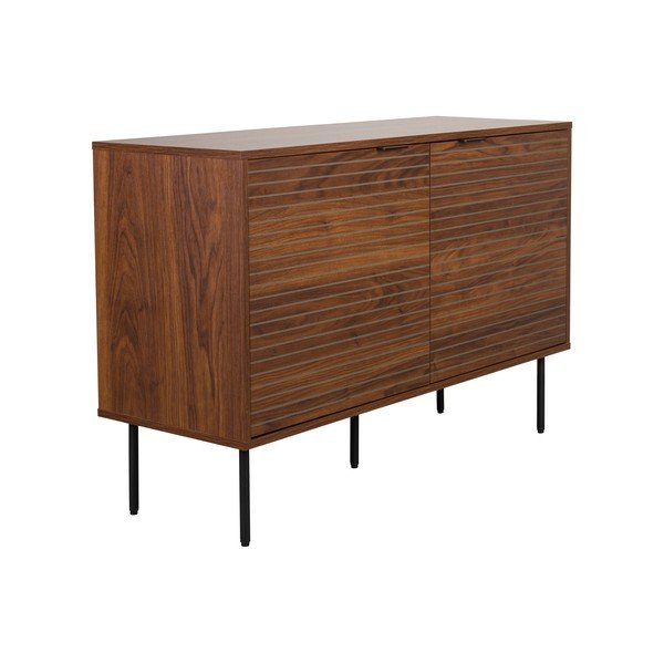 Rjava komoda v orehovem dekorju 110x74x40 cm Stripes – White Label-image-1