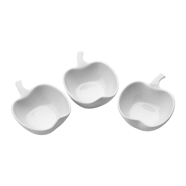 Komplet 3 porcelanastih skled Premier Housewares Apple Shape