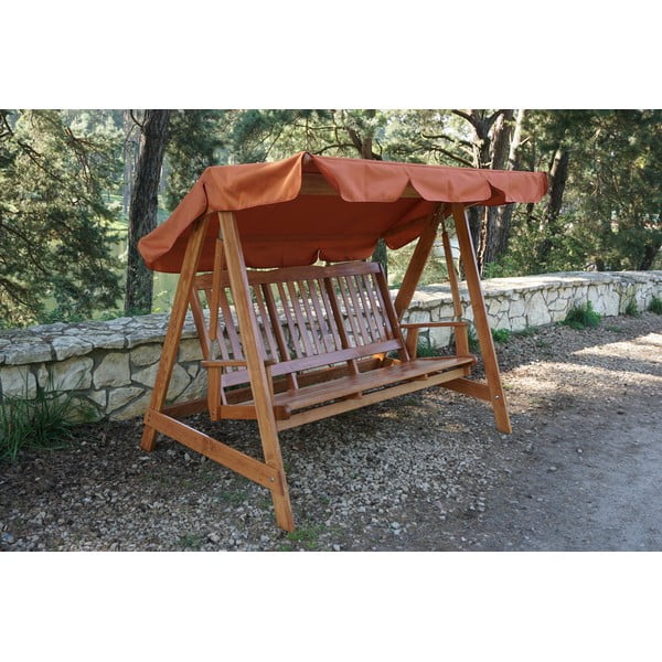 Rjava vrtna gugalnica iz masivnega lesa Luisa – Rojaplast-image-2