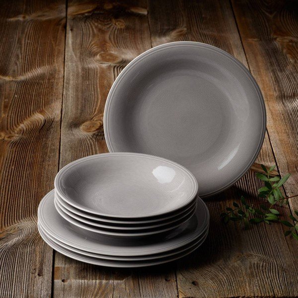 8-delni komplet porcelanaste posode v sivi barvi Like by Villeroy & Boch Group-image-1