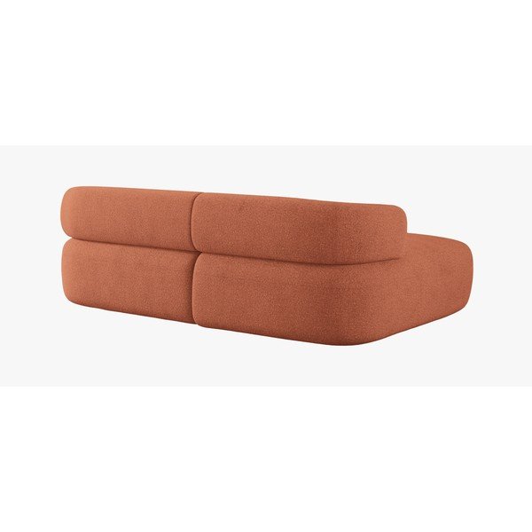 Kotna sedežna garnitura iz tkanine bouclé v barvi terakote (levi kot/z ležalnikom) Jenny – Micadoni -image-2
