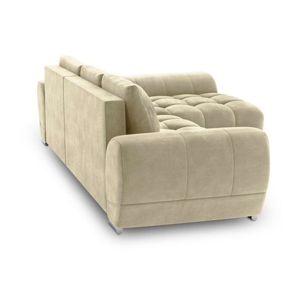 Bež žametna raztegljiva sedežna garnitura Windsor & Co Sofas Nuage, desni kot-image-3