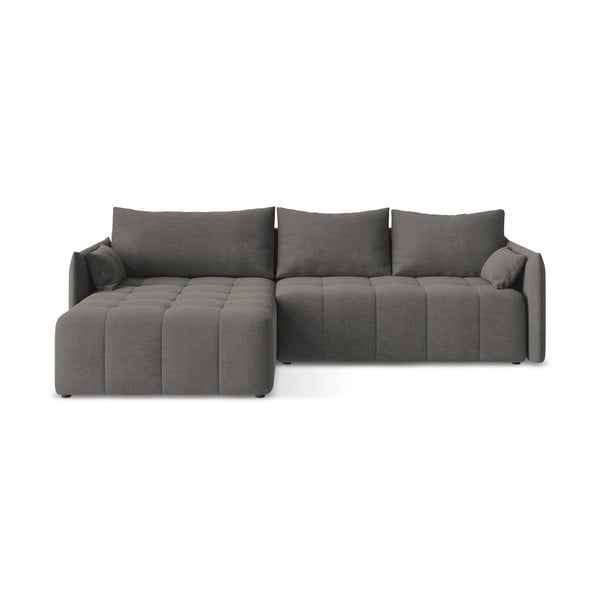 Temno siva raztegljiva/s prostorom za shranjevanje kotna sedežna garnitura (levi kot/z ležalnikom) Moku – Makamii