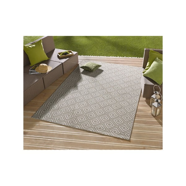 Siva zunanja preproga NORTHRUGS Karo, 140 x 200 cm-image-1