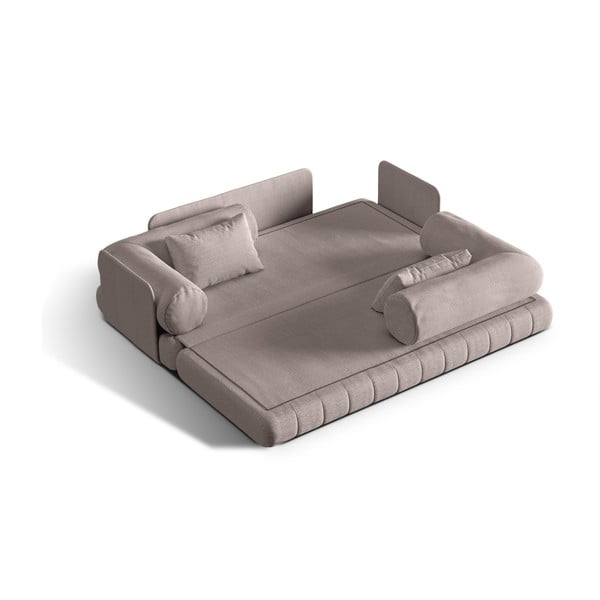 Sivo-bež raztegljiva sedežna garnitura iz tkanine bouclé 206 cm Kemi – Cosmopolitan Design-image-1