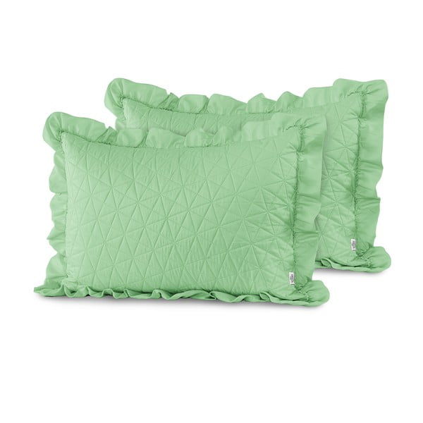 Komplet 2 zelenih prevlek za vzglavnik AmeliaHome Tilia Mint, 70 x 50 cm-image-1
