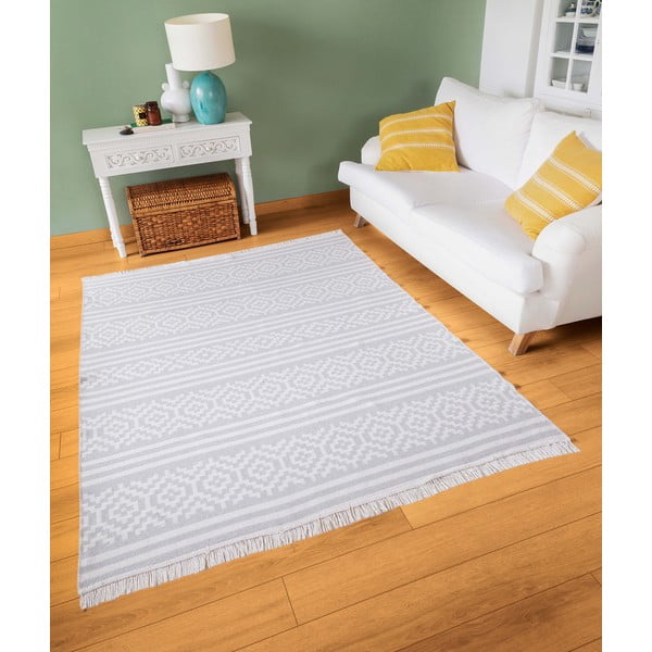 Sivo-bela bombažna preproga Oyo home Duo, 80 x 150 cm-image-1