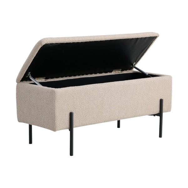 Bež klop iz tkanine bouclé Watford – House Nordic-image-2