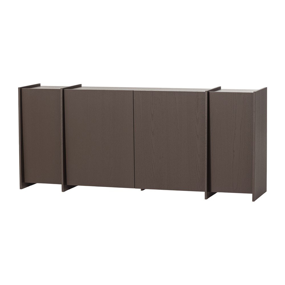 Temno rjava komoda v jesenovem dekorju 200x85x44 cm Brock