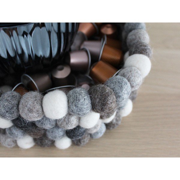 Sivo-bela košara za shranjevanje iz volnenih kroglic Wooldot Ball Basket ⌀ 28 cm-image-2