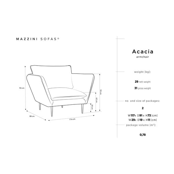 Bež žametni fotelj Mazzini Sofas Acacia-image-3