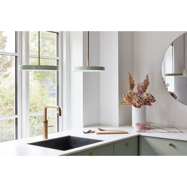 Svetlo zelena LED viseča svetilka s kovinskim senčnikom ø 31 cm Asteria Mini – UMAGE-image-1