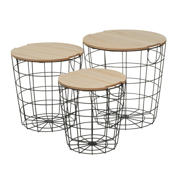Okrogle stranske mizice v kompletu 3 ks 39x39 cm – Casa Selección