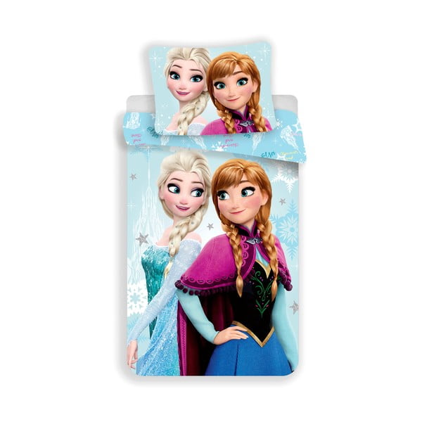 Enojna bombažna otroška posteljnina 140x200 cm  Frozen "Light blue" – Jerry Fabrics