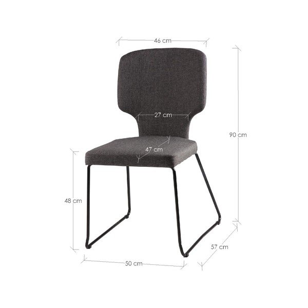 Komplet 4 temno sivih jedilnih stolov sømcasa Dana-image-2