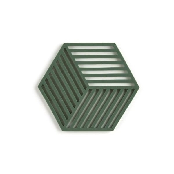 Temno zelena silikonska podloga za lonce Zone Hexagon