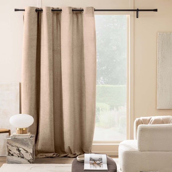 Svetlo rjava bouclé zavesa 140x260 cm Winona – douceur d'intérieur-image-3