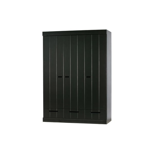 Črna garderobna omara s konstrukcijo iz borovega lesa WOOOD Connect, širina 140 cm-image-2