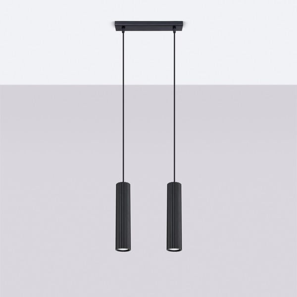 Črna kovinska viseča svetilka Gleam – Sollux-image-2