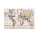 Stenski znak iz borovega lesa Really Nice Things Mapamundi, 40 x 60 cm
