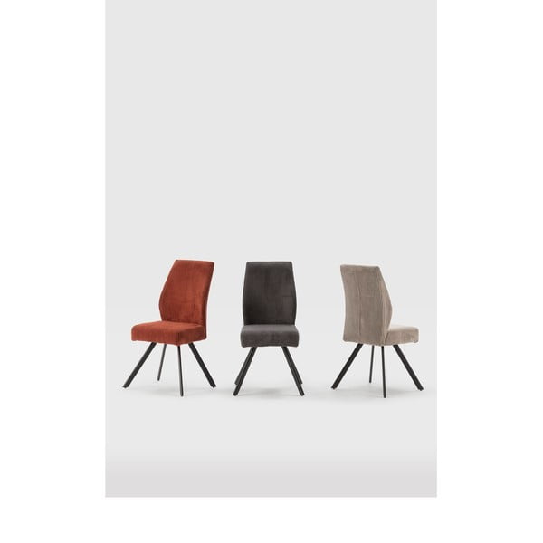 Oranžni jedilni stoli iz rebrastega žameta v kompletu 2 ks Anibal – Marckeric-image-1