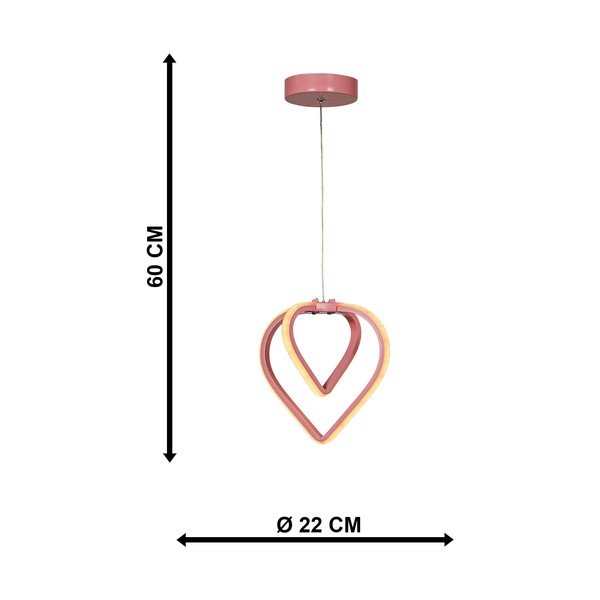 Rožnata kovinska LED viseča svetilka ø 22 cm Sevinc – Squid Lighting-image-4