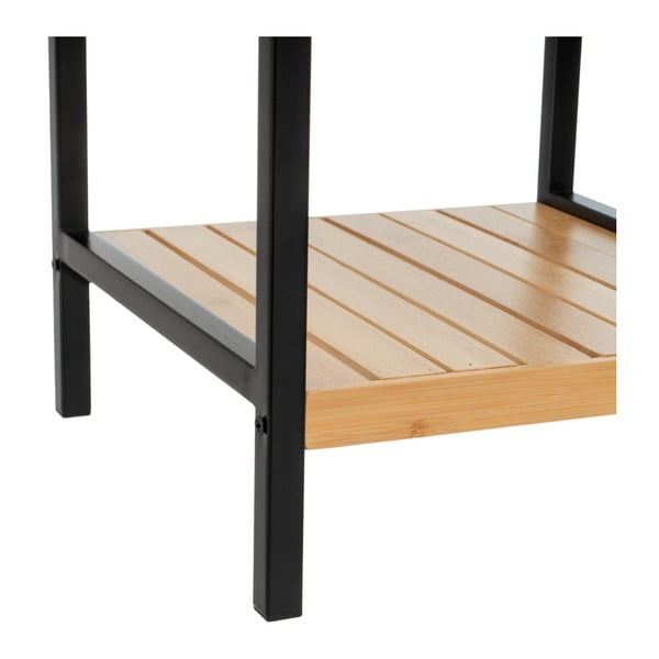 Bambusov regal v črni in naravni barvi 30x70 cm – Casa Selección-image-1