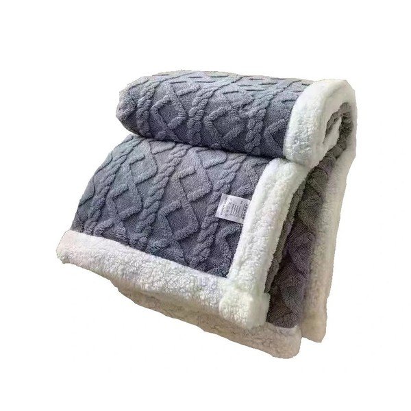 Siva odeja iz sherpa flisa 150x200 cm Island – My House-image-1