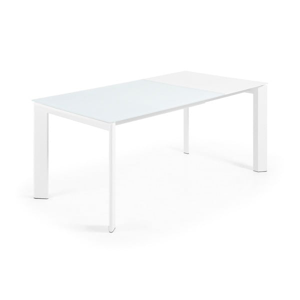 Raztegljiva jedilna miza z dodatno ploščo s stekleno mizno ploščo 80x120 cm Axis – Kave Home-image-1