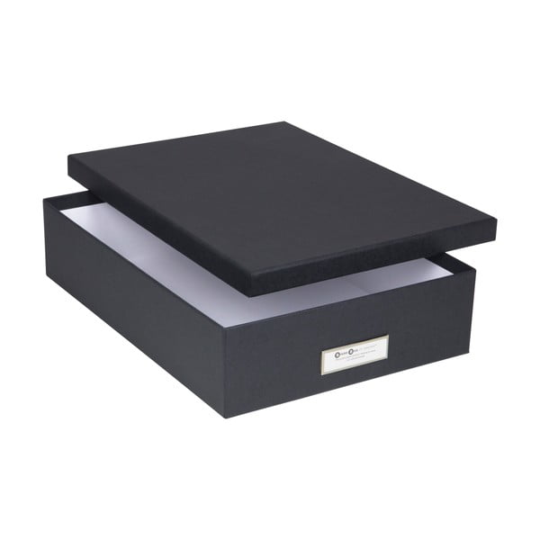 Temno siva škatla za shranjevanje dokumentov Bigso Box of Sweden Oskar, velikost A4-image-3