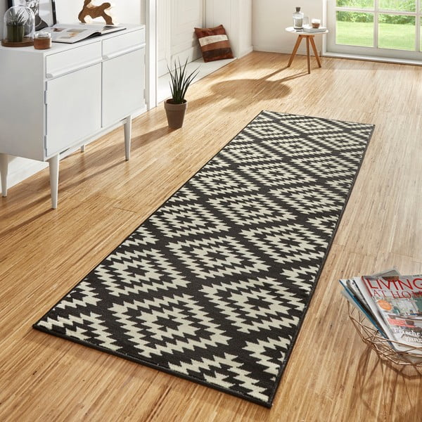 Črno-bel tekač Hanse Home Basic Nordic, 80 x 200 cm-image-1
