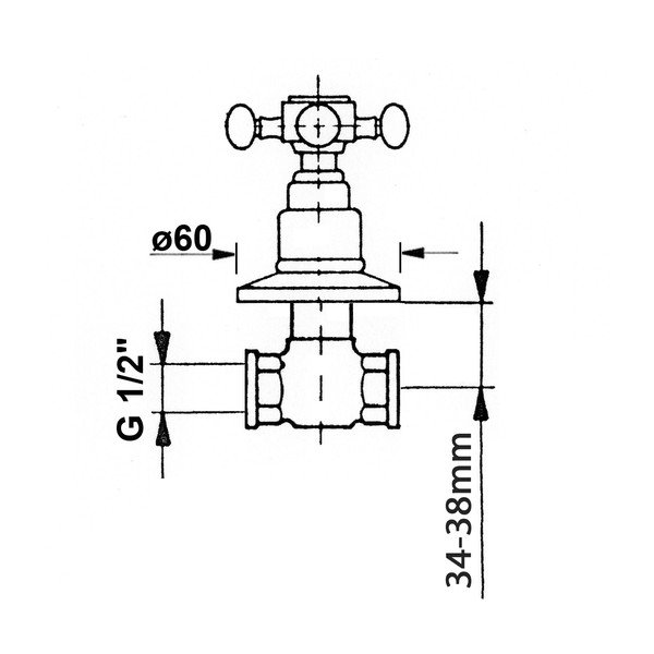 Vgrajen ventil v bronasti barvi Antea Hot – Sapho-image-1