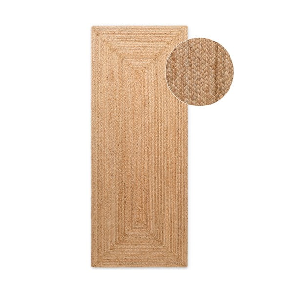 Obojestranski ročno tkan tekač iz jute v naravni barvi 80x200 cm Sharmila Natural Brown – Hanse Home